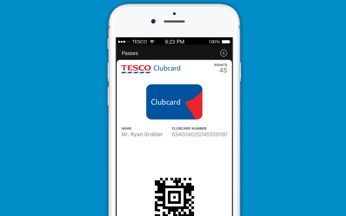Tesco Clubcard Wallet Pass on iPhone 6